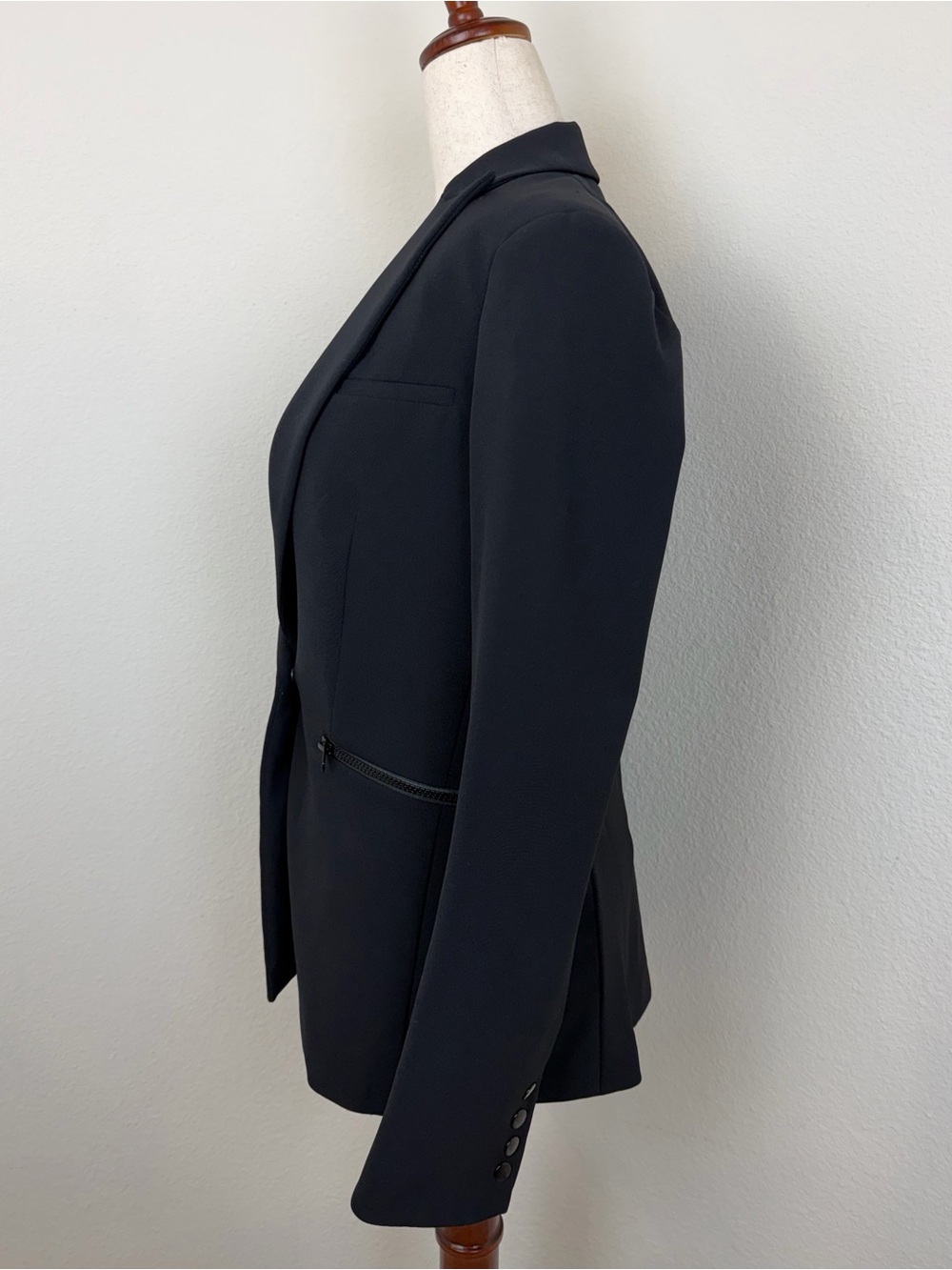 Veronica Beard Scuba Jacket Black Iconic Dickey Blazer Size 0 - Picture 12 of 14
